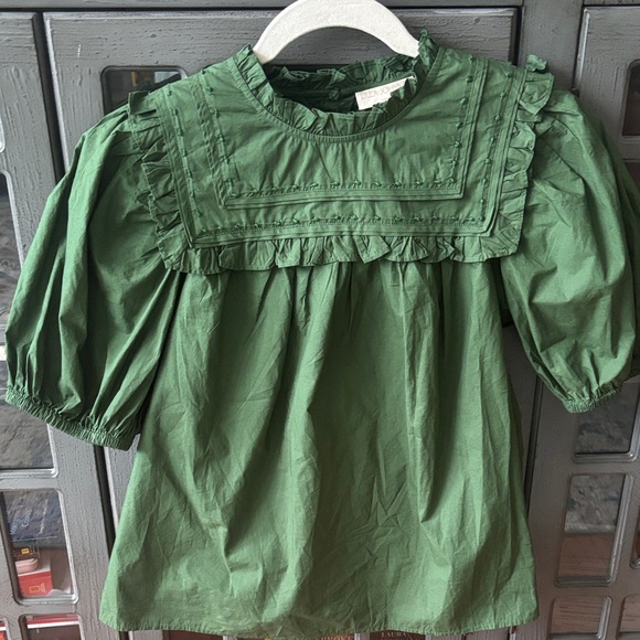 Ulla Johnson Tops - Ulla Johnson Forest Green Adeline Ruffle Top